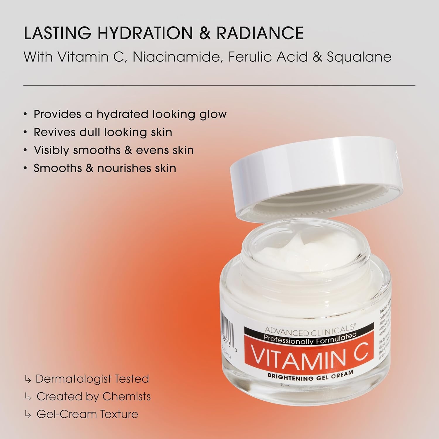 image:imageAdvanced Clinicals Hyaluronic Acid Face Moisturizer Gel Cream Hyaluronic Acid Body Cream 2pc Hydrating Skincare Set For Women amp Men To Reduce Appearance Of Dry Skin Wrinkles amp Fine Lines 2pc SetVitamin C Face Body Cream