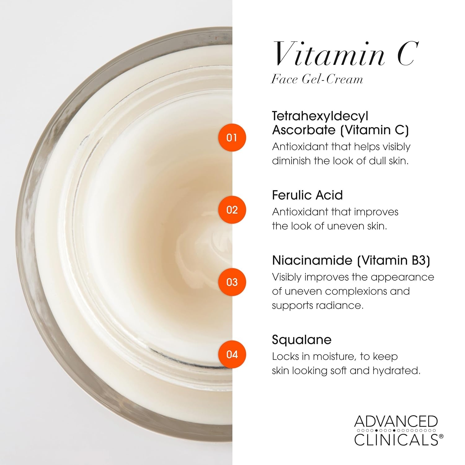 image:imageAdvanced Clinicals Hyaluronic Acid Face Moisturizer Gel Cream Hyaluronic Acid Body Cream 2pc Hydrating Skincare Set For Women amp Men To Reduce Appearance Of Dry Skin Wrinkles amp Fine Lines 2pc SetVitamin C Face Body Cream