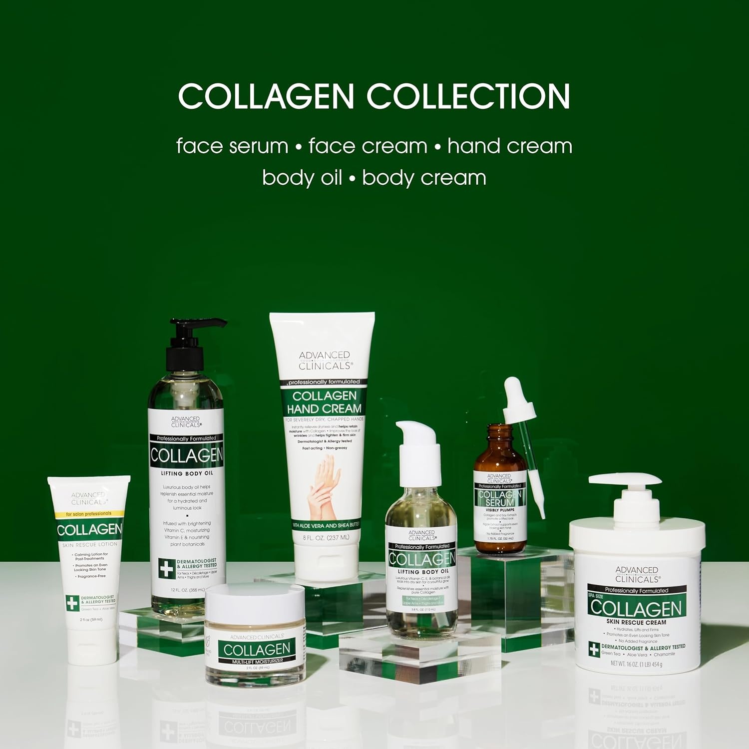 image:imageAdvanced Clinicals Hyaluronic Acid Face Moisturizer Gel Cream Hyaluronic Acid Body Cream 2pc Hydrating Skincare Set For Women amp Men To Reduce Appearance Of Dry Skin Wrinkles amp Fine Lines 2pc SetCollagen Face Body Cream