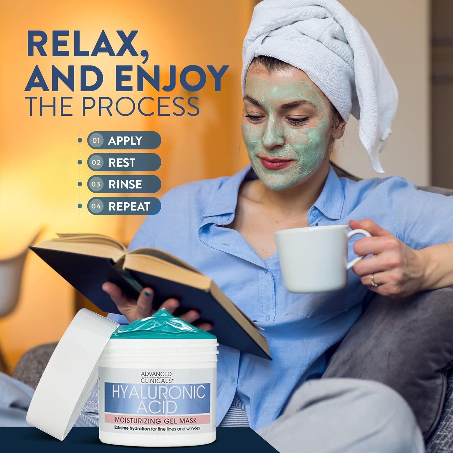 image:imageAdvanced Clinicals Hyaluronic Acid Gel Facial Mask Skin Care Treatment Brightening Hydrating Anti Aging Face Mask amp Moisturizer Helps Transform Dry Skin WCollagen Chamomile amp Aloe Vera 5 Fl OzHyaluronic Gel Face Mask