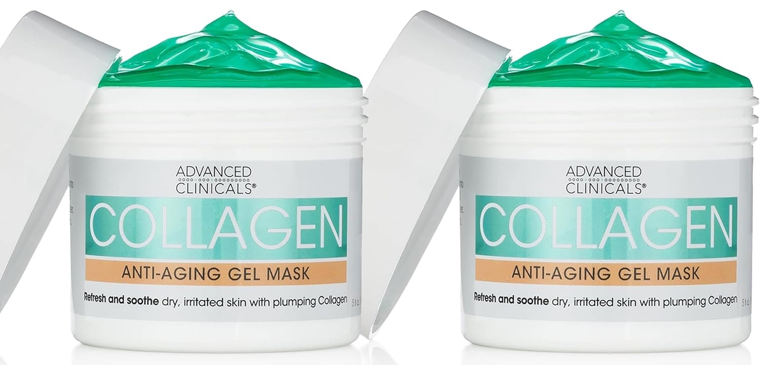 image:imageAdvanced Clinicals Hyaluronic Acid Gel Facial Mask Skin Care Treatment Brightening Hydrating Anti Aging Face Mask amp Moisturizer Helps Transform Dry Skin WCollagen Chamomile amp Aloe Vera 5 Fl OzCollagen Gel Face Mask