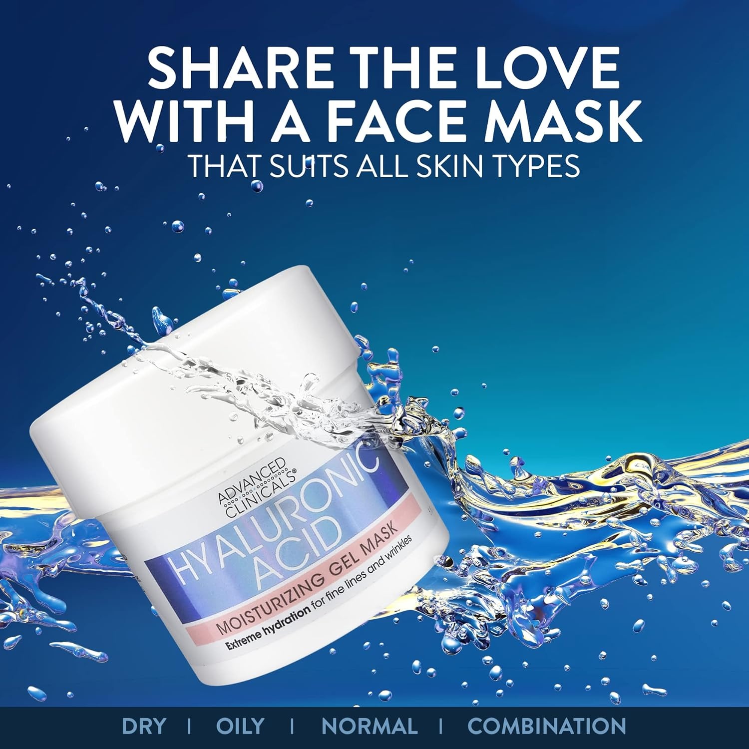 image:imageAdvanced Clinicals Hyaluronic Acid Gel Facial Mask Skin Care Treatment Brightening Hydrating Anti Aging Face Mask amp Moisturizer Helps Transform Dry Skin WCollagen Chamomile amp Aloe Vera 5 Fl OzHyaluronic Gel Face Mask