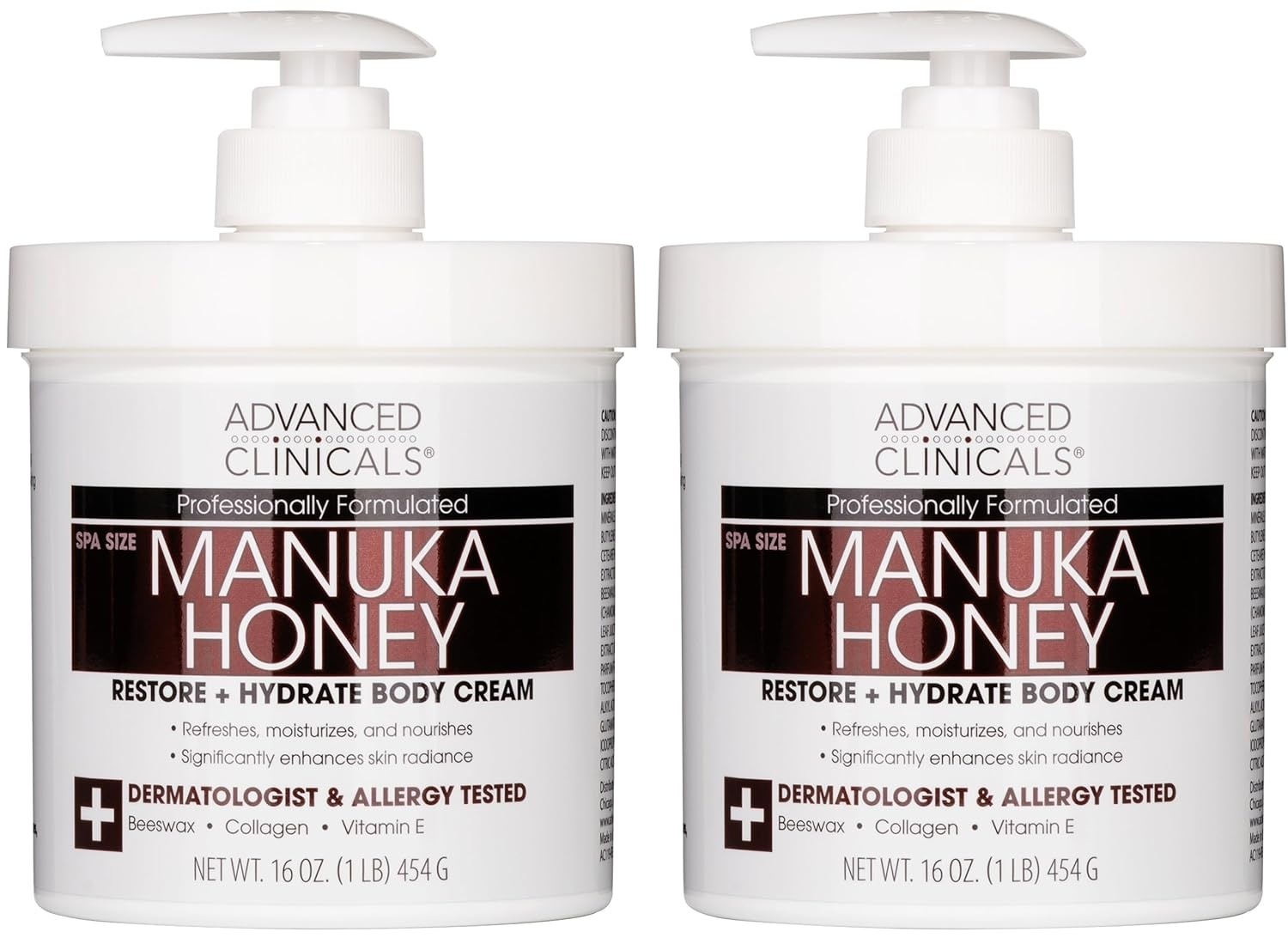 image:imageAdvanced Clinicals Hyaluronic Acid Moisturizer Fragrance Free Collagen Cream Face Moisturizer amp Body Lotion 2pc Skincare Set For Women amp Men Helps Reduce Appearance Of Crepey Skin amp Dry Skin 2pc1 Manuka Honey Restore Hydrate Cream