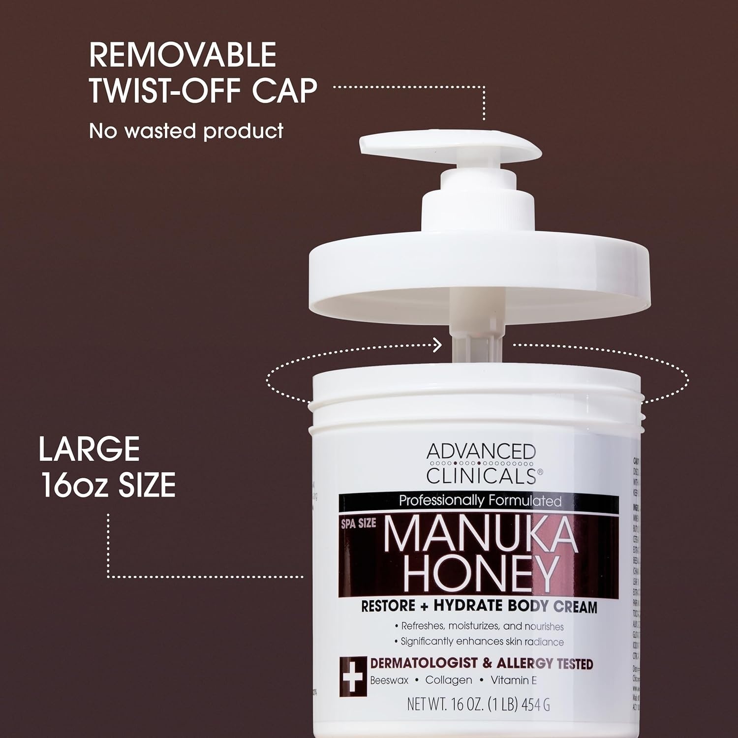 image:imageAdvanced Clinicals Hyaluronic Acid Moisturizer Fragrance Free Collagen Cream Face Moisturizer amp Body Lotion 2pc Skincare Set For Women amp Men Helps Reduce Appearance Of Crepey Skin amp Dry Skin 2pc1 Manuka Honey Restore Hydrate Cream