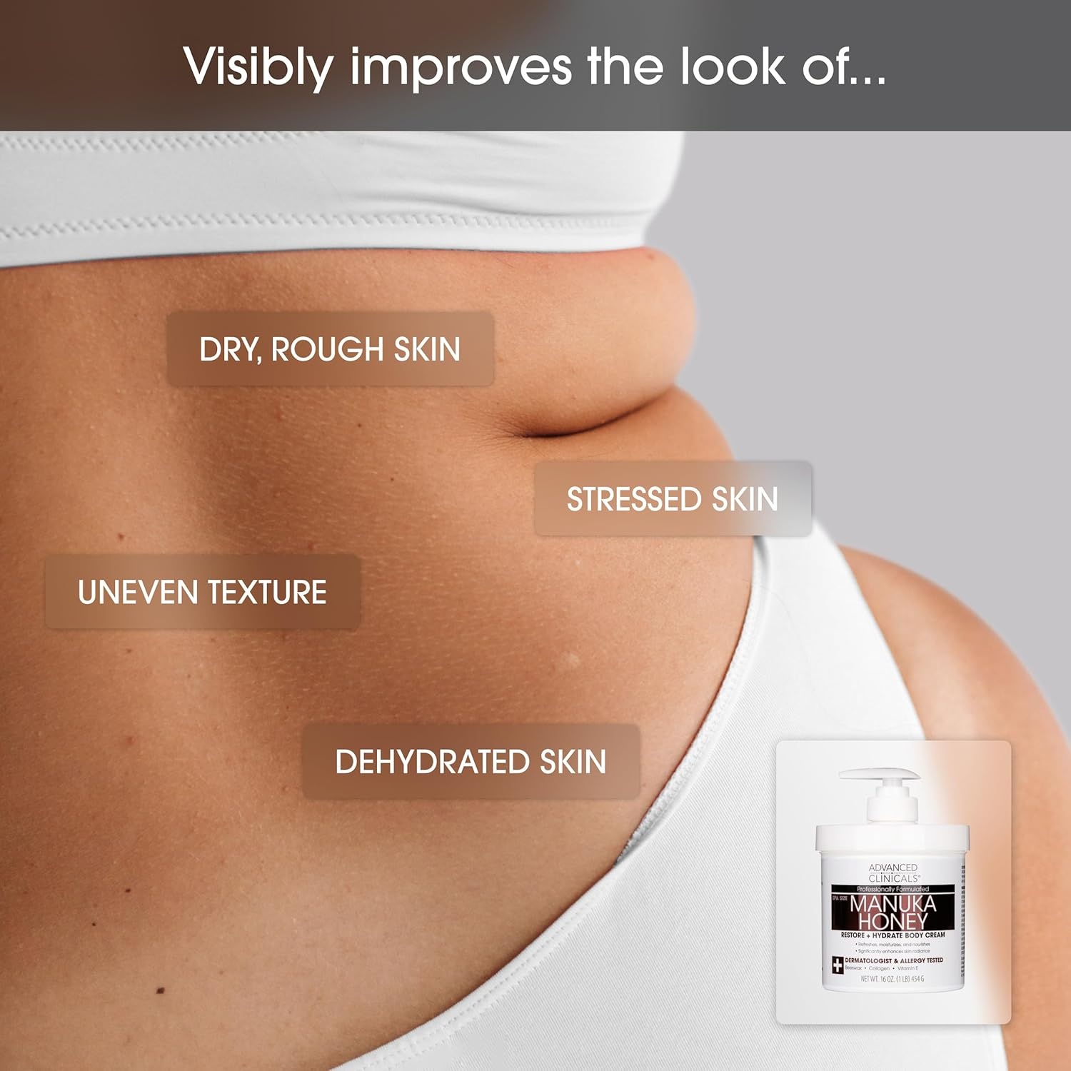 image:imageAdvanced Clinicals Hyaluronic Acid Moisturizer Fragrance Free Collagen Cream Face Moisturizer amp Body Lotion 2pc Skincare Set For Women amp Men Helps Reduce Appearance Of Crepey Skin amp Dry Skin 2pc1 Manuka Honey Restore Hydrate Cream