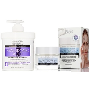 image:imageAdvanced Clinicals Hyaluronic Acid Face Moisturizer Gel Cream  Hyaluronic Acid Body Cream 2pc Hydrating Skincare Set For Women amp Men To Reduce Appearance Of Dry Skin Wrinkles amp Fine Lines 2pc SetHyaluronic Acid Face  Body Cream