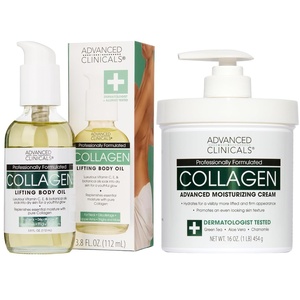 image:imageAdvanced Clinicals Hyaluronic Acid Moisturizer  Fragrance Free Collagen Cream Face Moisturizer amp Body Lotion 2pc Skincare Set For Women amp Men Helps Reduce Appearance Of Crepey Skin amp Dry Skin 2pcFirming Collagen Cream  Body Oil Set