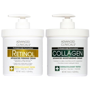 image:imageAdvanced Clinicals Hyaluronic Acid Moisturizer  Fragrance Free Collagen Cream Face Moisturizer amp Body Lotion 2pc Skincare Set For Women amp Men Helps Reduce Appearance Of Crepey Skin amp Dry Skin 2pcUnscented Retinol  Collagen Cream Set