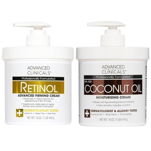 image:imageAdvanced Clinicals Hyaluronic Acid Moisturizer  Fragrance Free Collagen Cream Face Moisturizer amp Body Lotion 2pc Skincare Set For Women amp Men Helps Reduce Appearance Of Crepey Skin amp Dry Skin 2pcRetinol  Coconut Oil Cream Bundle