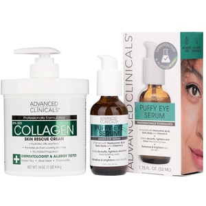 image:imageAdvanced Clinicals Hyaluronic Acid Moisturizer  Fragrance Free Collagen Cream Face Moisturizer amp Body Lotion 2pc Skincare Set For Women amp Men Helps Reduce Appearance Of Crepey Skin amp Dry Skin 2pcPuffy Eye Serum  Collagen Cream Bundle