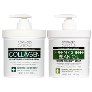 image:imageAdvanced Clinicals Hyaluronic Acid Moisturizer  Fragrance Free Collagen Cream Face Moisturizer amp Body Lotion 2pc Skincare Set For Women amp Men Helps Reduce Appearance Of Crepey Skin amp Dry Skin 2pcCollagen  Green Coffee Bean Cream