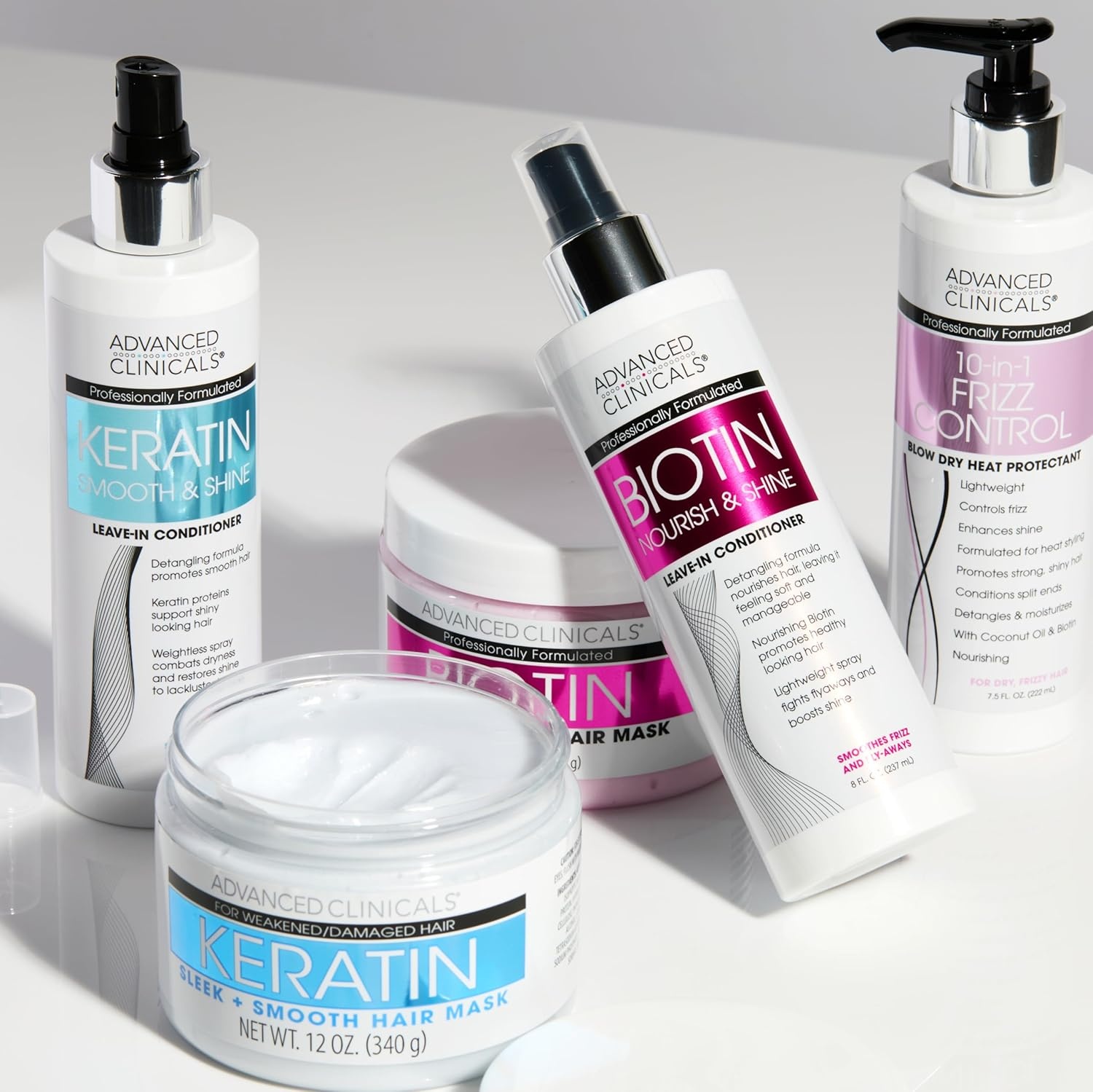 image:imageAdvanced Clinicals 10in1 AntiFrizz Hydrating Heat Protectant Hair Cream Coconut amp Bamboo Strengthen Detangle amp Smooth Dry Damaged Hair DEA Paraben SulfateFree Color Safe 75 Fl Oz10in1 AntiFrizz Hair Cream