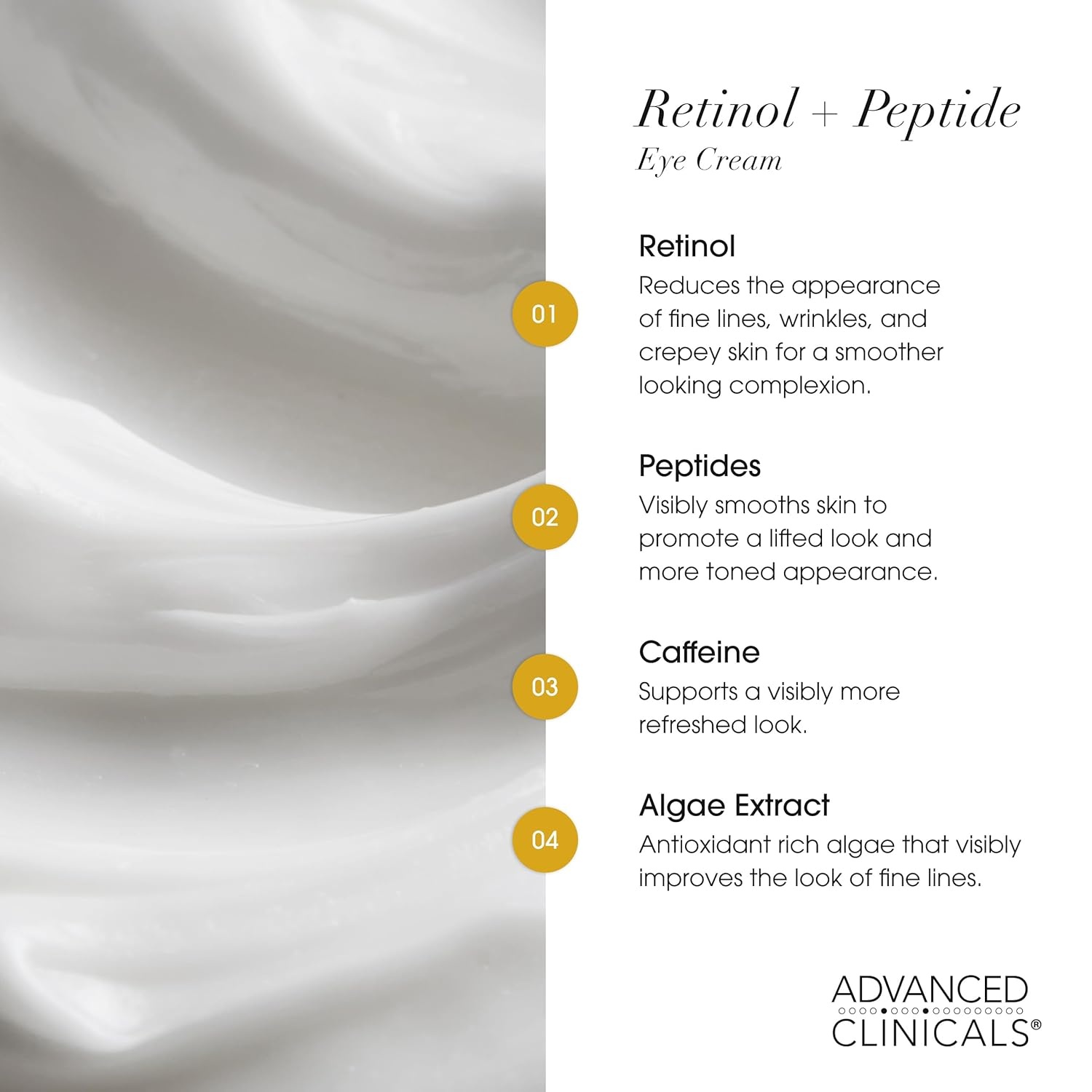 image:imageAdvanced Clinicals Advanced Retinol Eye Balm Peptides Face Moisturizer Cream Visible Anti Aging Under Eyes Cream Improves Appearance Of Wrinkles Fine Lines Puffiness amp Dark Circles 1 Fl Oz2PC Eye Cream AMPM Set