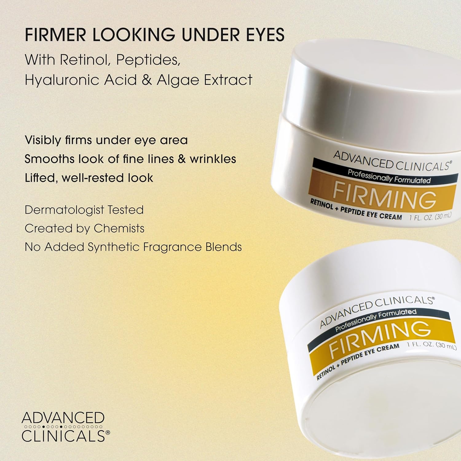 image:imageAdvanced Clinicals Advanced Retinol Eye Balm Peptides Face Moisturizer Cream Visible Anti Aging Under Eyes Cream Improves Appearance Of Wrinkles Fine Lines Puffiness amp Dark Circles 1 Fl OzFirming Retinol Eye Cream