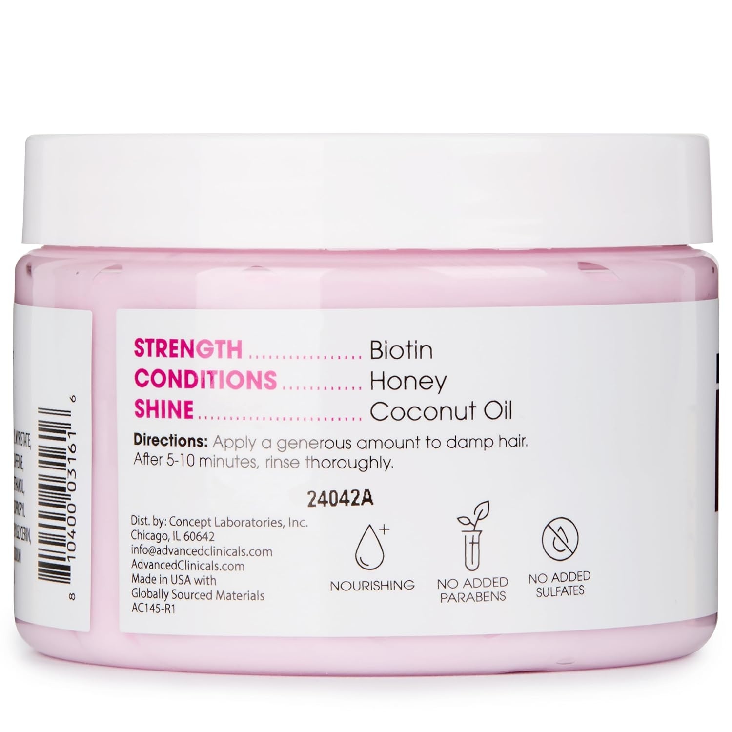image:imageAdvanced Clinicals Biotin Hair Treatment AntiBreakage Repair Hair Mask Strengthen Broken ColorTreated Hair WRepairing Deep Conditioner Manuka Honey amp Caffeine Hydrating Mask Restores Weak HairBiotin AntiBreakage Hair Mask