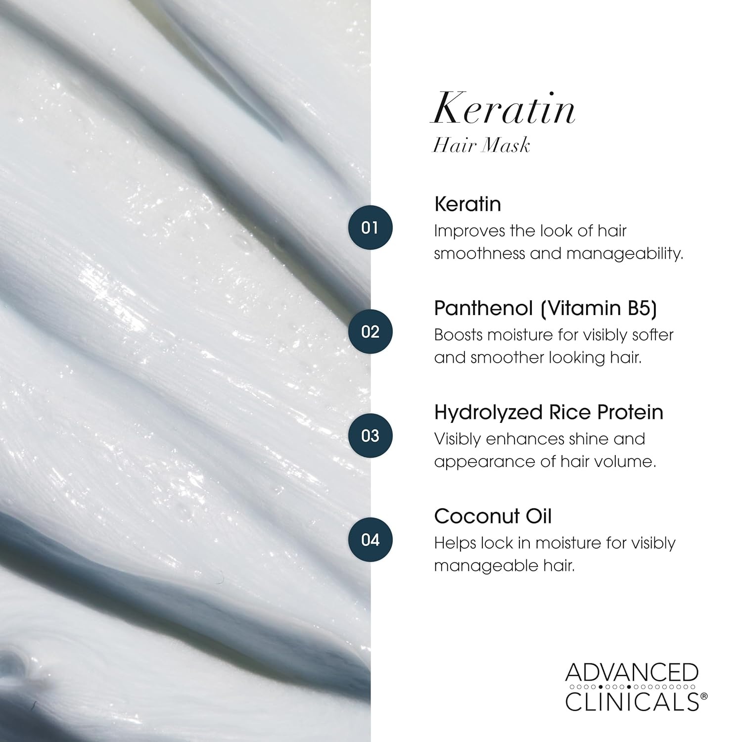 image:imageAdvanced Clinicals Biotin Hair Treatment AntiBreakage Repair Hair Mask Strengthen Broken ColorTreated Hair WRepairing Deep Conditioner Manuka Honey amp Caffeine Hydrating Mask Restores Weak HairKeratin Hair Mask