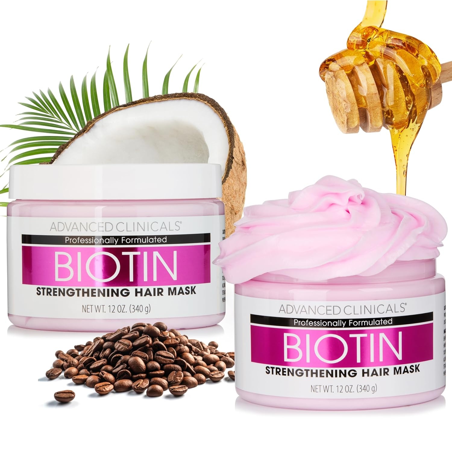 image:imageAdvanced Clinicals Biotin Hair Treatment AntiBreakage Repair Hair Mask Strengthen Broken ColorTreated Hair WRepairing Deep Conditioner Manuka Honey amp Caffeine Hydrating Mask Restores Weak HairBiotin AntiBreakage Hair Mask