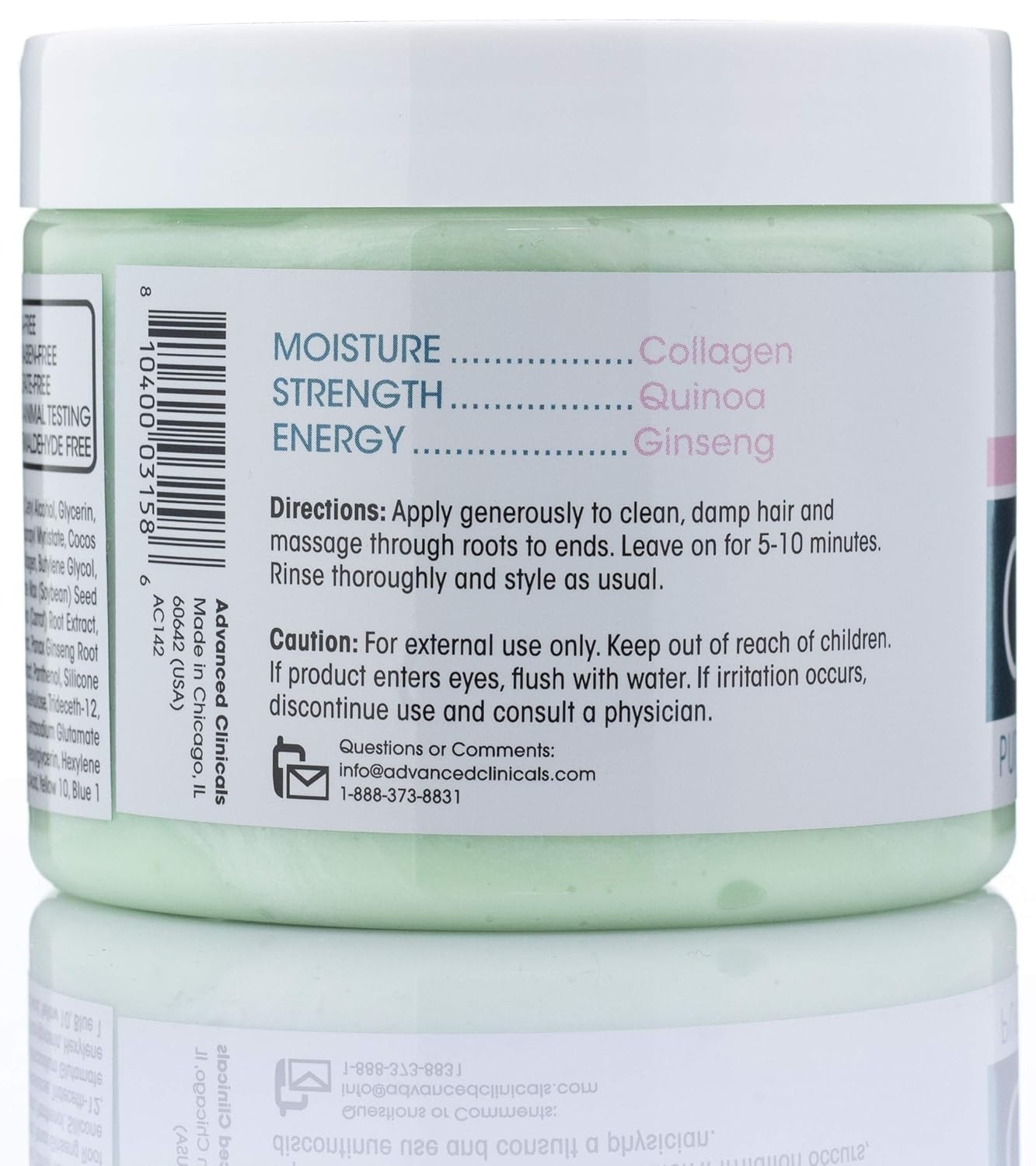 image:imageAdvanced Clinicals Collagen Hair Mask Treatment Deep Protein Conditioner To Strengthen ColorTreated Hair Fortifying Hair Repair Mask WQuinoa amp Coconut Oil Restores Weak Hair Large 12 Fl Oz