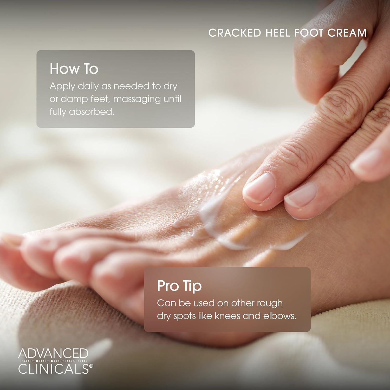 image:imageAdvanced Clinicals Cracked Heel Foot Cream Skin Care Moisturizer Lotion For Feet WShea Butter Helps Heal Cracked Skin Rough Spots Calluses amp Dry Skin Foot Lotion Hand Lotion Large 8 Fl OzCracked Heel Foot Lotion