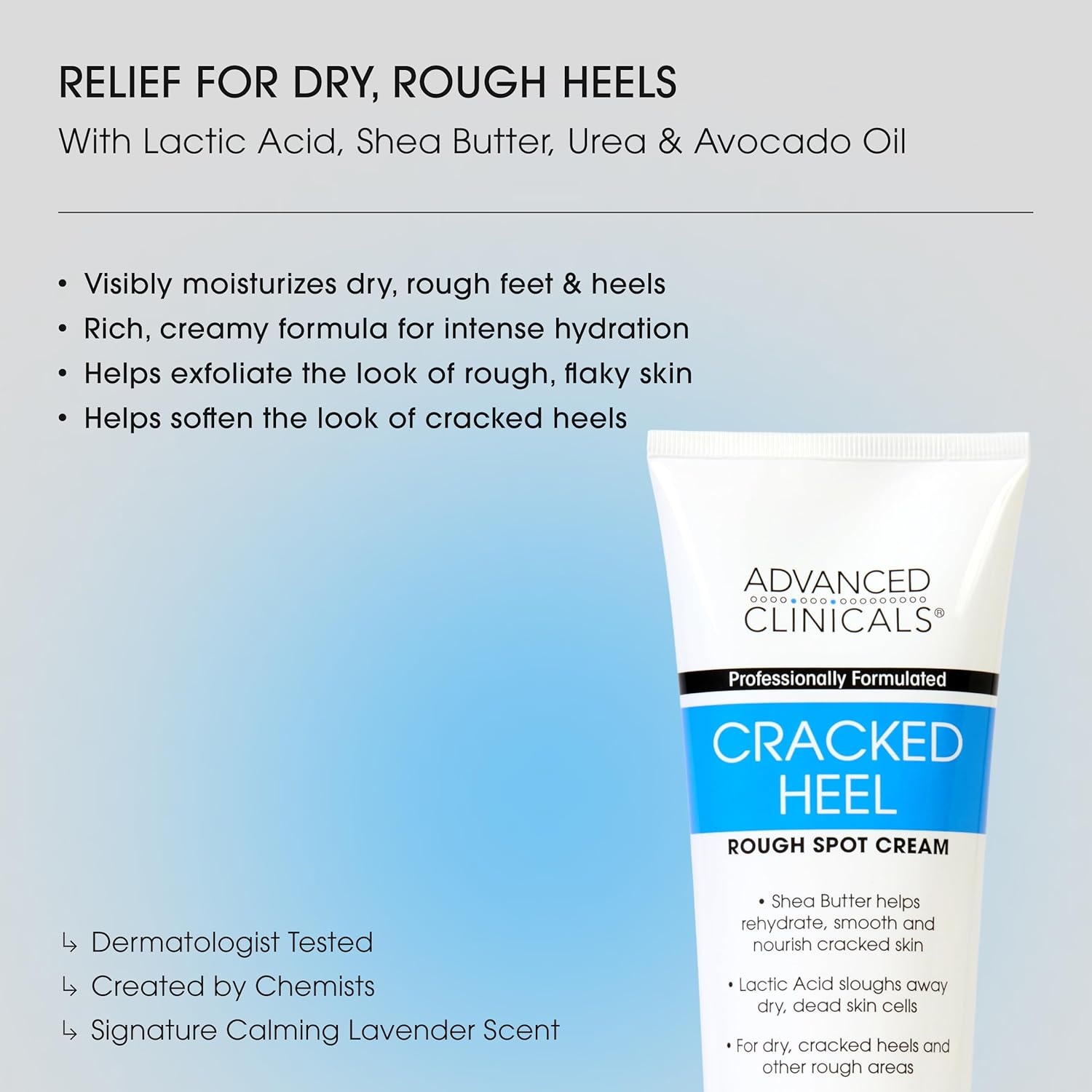 image:imageAdvanced Clinicals Cracked Heel Foot Cream Skin Care Moisturizer Lotion For Feet WShea Butter Helps Heal Cracked Skin Rough Spots Calluses amp Dry Skin Foot Lotion Hand Lotion Large 8 Fl OzCracked Heel Foot Lotion