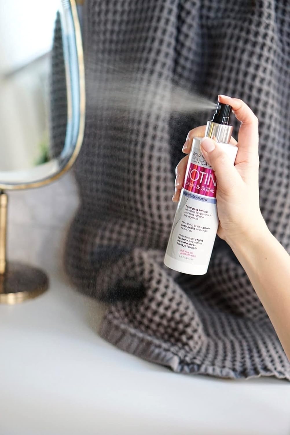 image:imageAdvanced Clinicals Hair Spray Thicken amp Shine Leave In Treatment Nourishing Detangling Formula for Fine Damaged or Frizz Prone Hair Supports Scalp Health for Strong Thick Hair 8 Fl Oz
