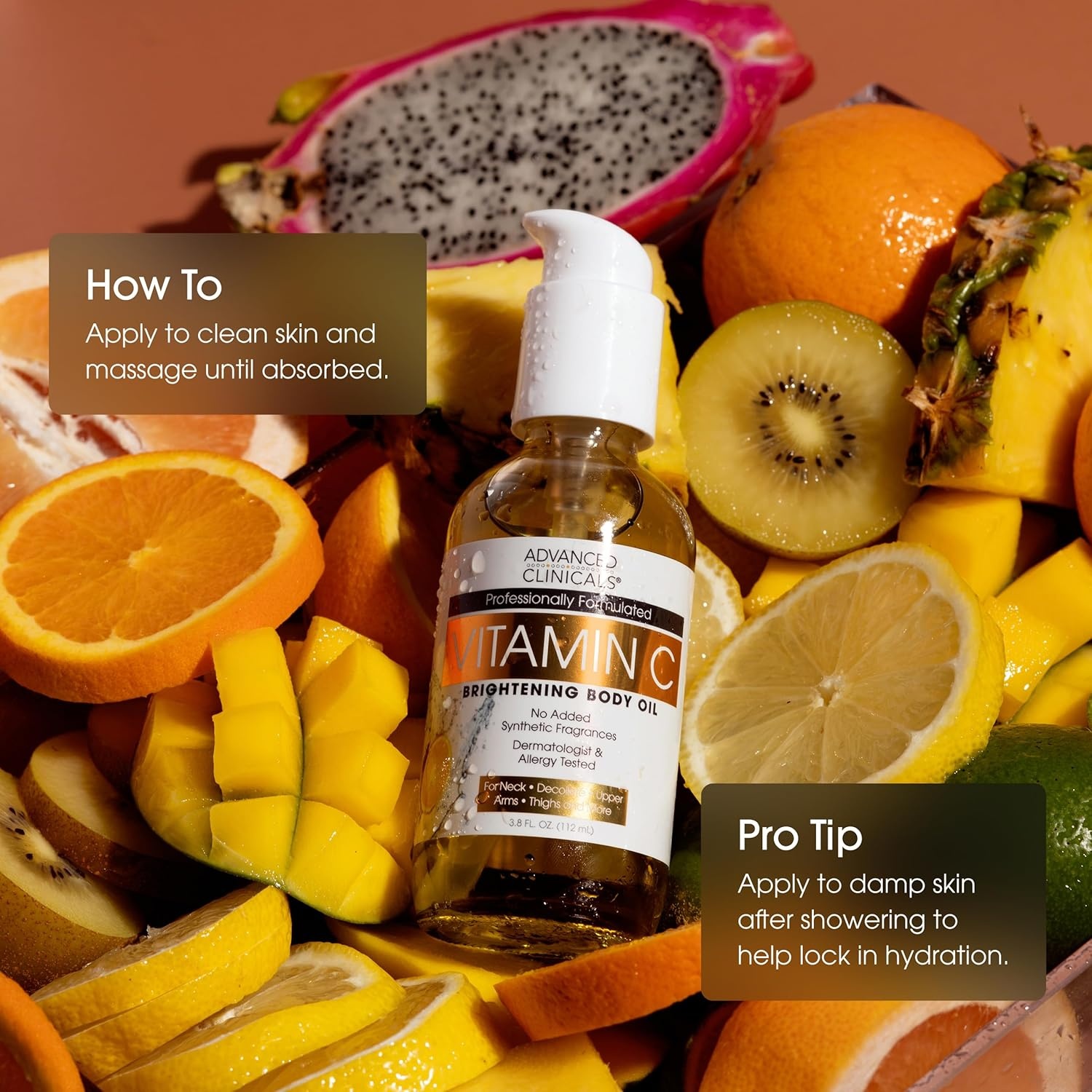 image:imageAdvanced Clinicals Hydrating Collagen Oil For Body amp After Shower Visible Anti Aging Moisturizing Collagen Body Oil For Women amp Men Helps Soften Appearance Of Crepe Skin amp Wrinkles 38 Fl OzVitamin C Brightening Body Oil