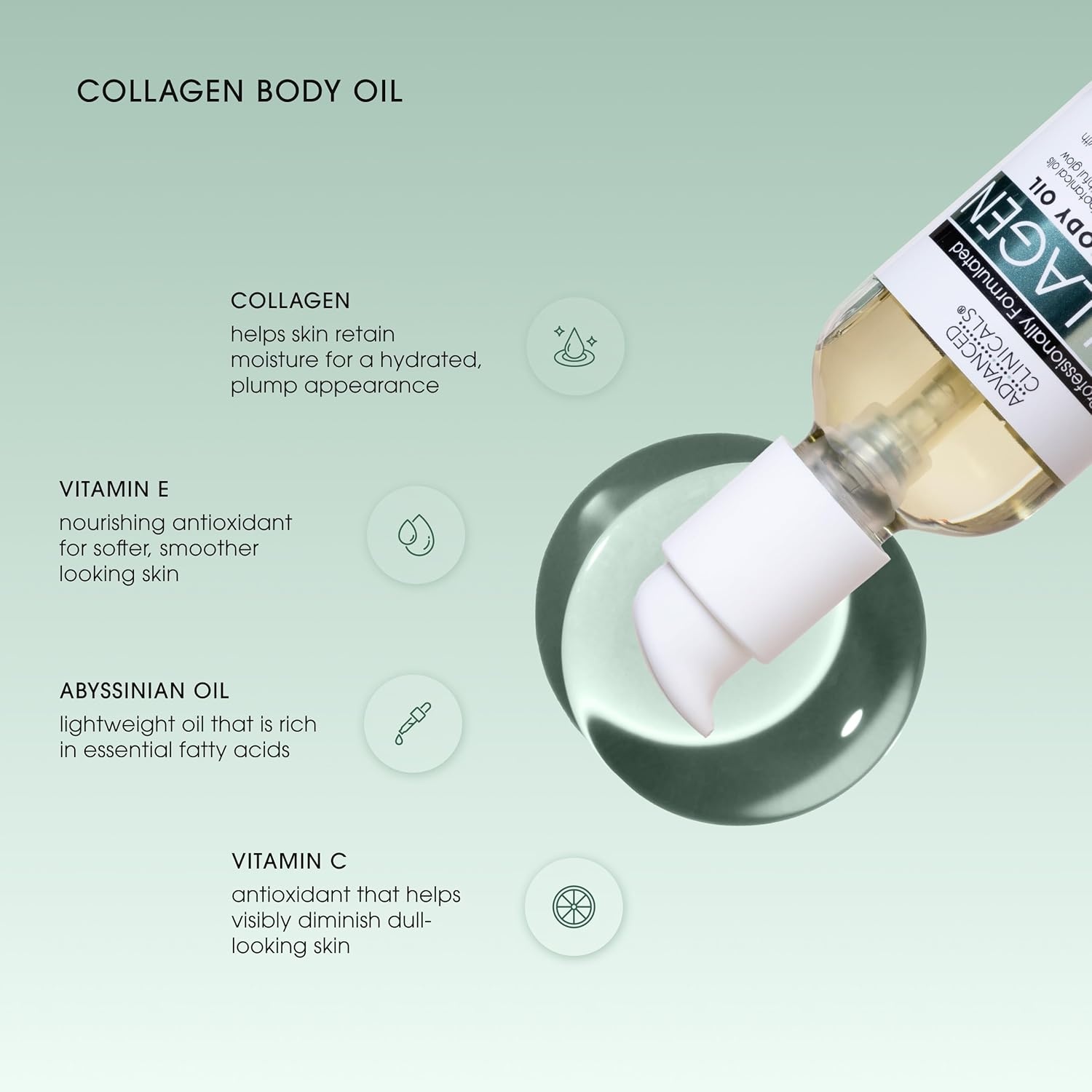 image:imageAdvanced Clinicals Hydrating Collagen Oil For Body amp After Shower Visible Anti Aging Moisturizing Collagen Body Oil For Women amp Men Helps Soften Appearance Of Crepe Skin amp Wrinkles 38 Fl OzVitamin C Collagen Body Oil Bundle