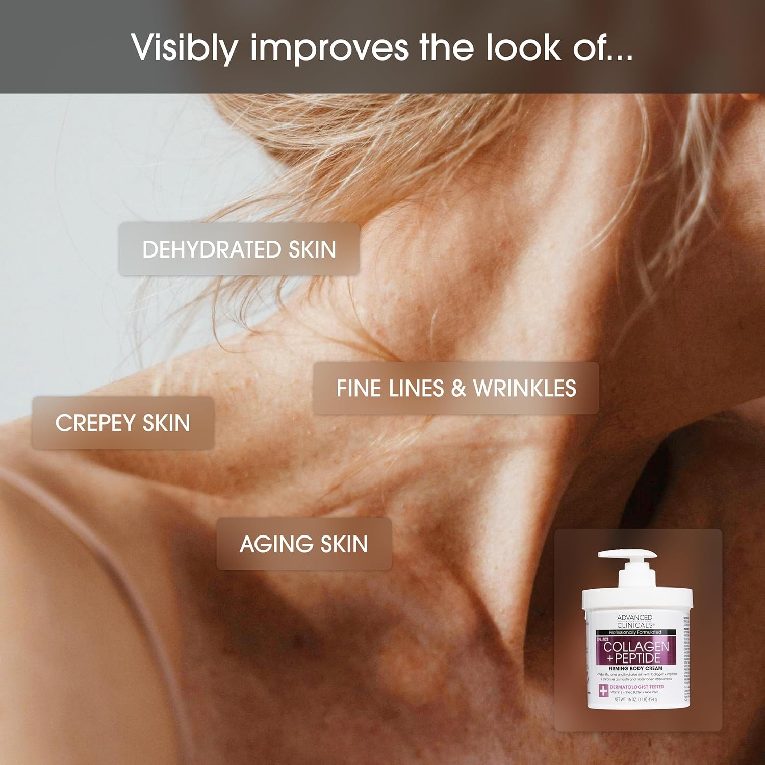 image:imageAdvanced Clinicals Retinol Body Lotion amp Face Moisturizer Visible Anti Aging Skin Care Retinol Body Cream For Women amp Men Targets Look Of Fine Lines Wrinkles amp Crepe Looking Dry Skin 16 Ounce5 Collagen Peptide Firming Body Cream