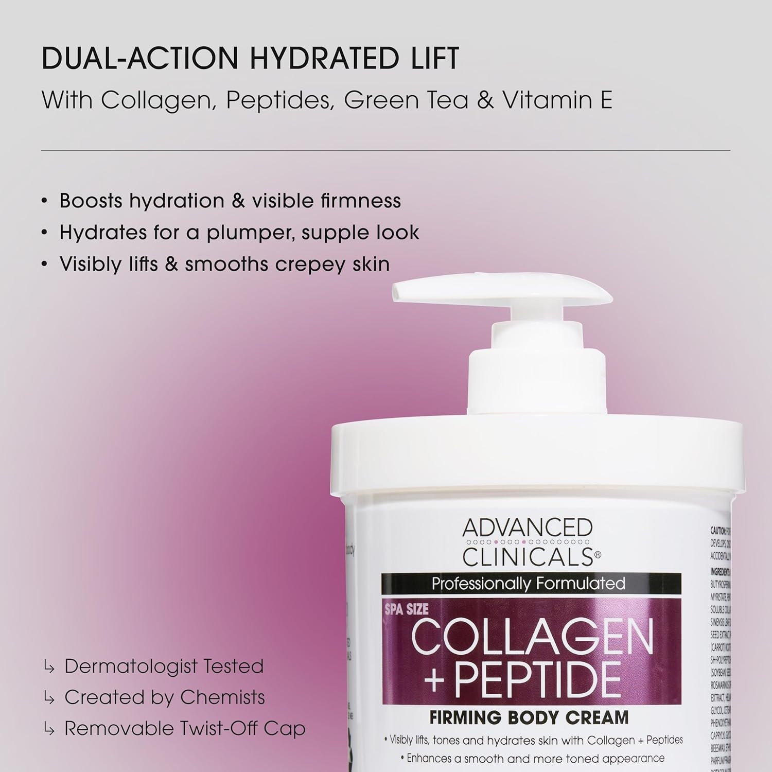 image:imageAdvanced Clinicals Retinol Body Lotion amp Face Moisturizer Visible Anti Aging Skin Care Retinol Body Cream For Women amp Men Targets Look Of Fine Lines Wrinkles amp Crepe Looking Dry Skin 16 Ounce5 Collagen Peptide Firming Body Cream