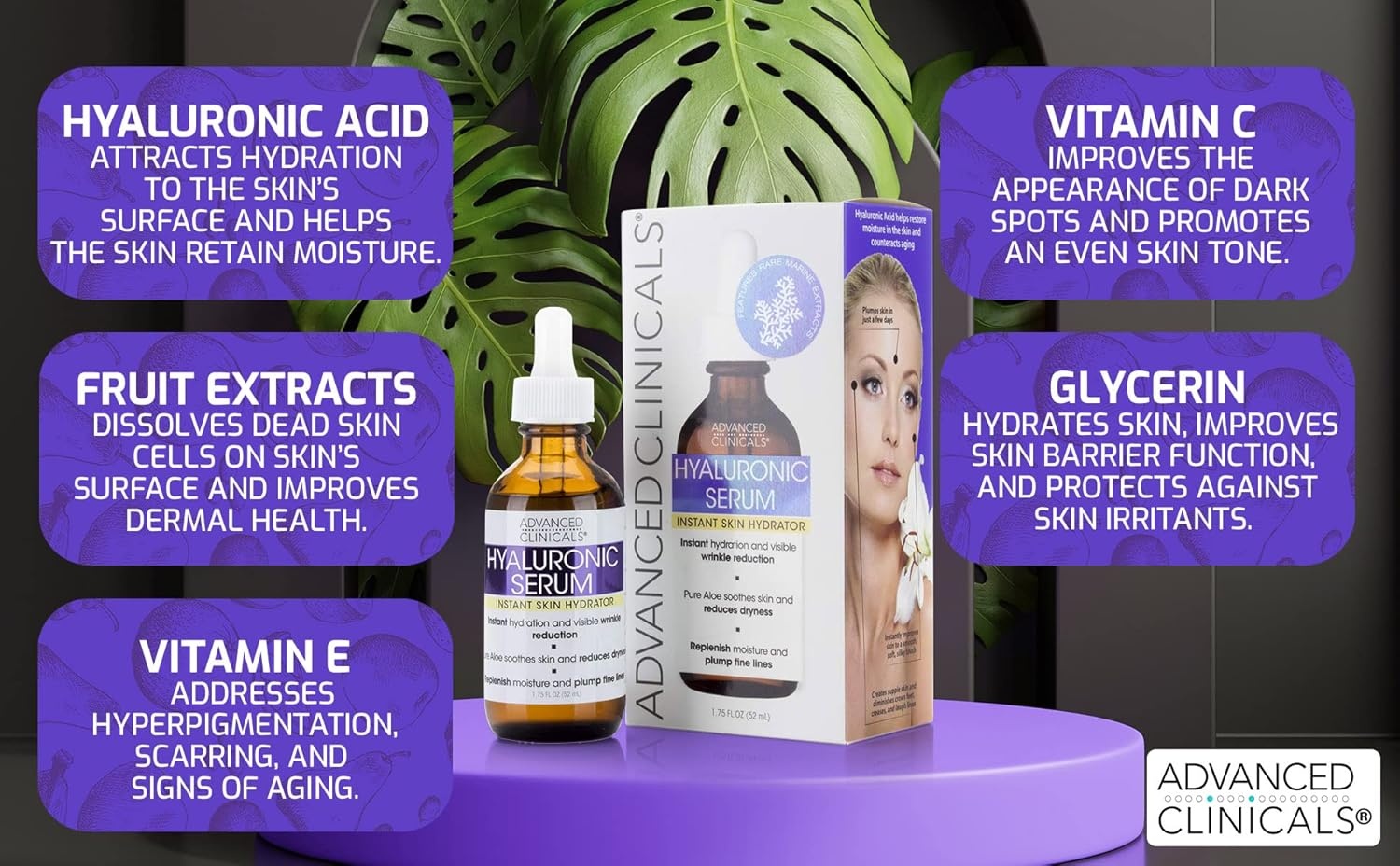 image:imageAdvanced Clinicals Rosehip Oil For Face With Vitamin E Botanicals Helps Improve Look Of Dark Spots Wrinkles Fine Lines amp Uneven Looking Skin Tone Moisturizing Skin Care Face Serum 18 Fl OzHyaluronic Peptide Serum Set