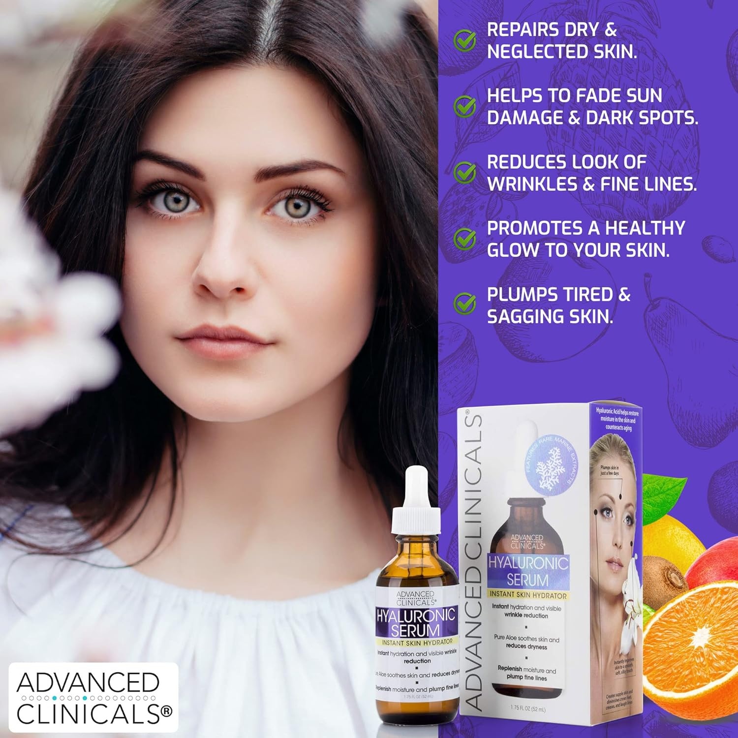image:imageAdvanced Clinicals Rosehip Oil For Face With Vitamin E Botanicals Helps Improve Look Of Dark Spots Wrinkles Fine Lines amp Uneven Looking Skin Tone Moisturizing Skin Care Face Serum 18 Fl OzHyaluronic Peptide Serum Set