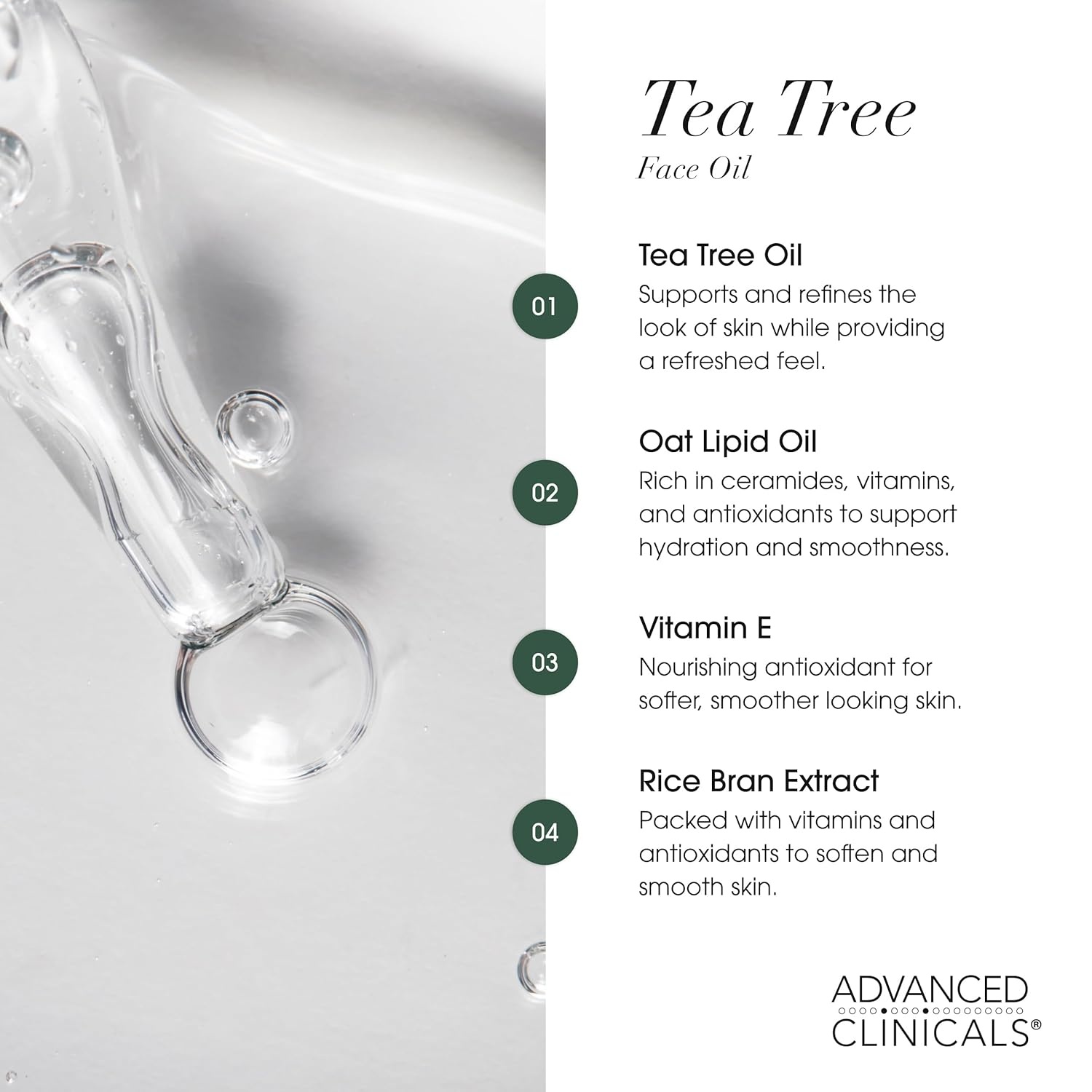 image:imageAdvanced Clinicals Rosehip Oil For Face With Vitamin E Botanicals Helps Improve Look Of Dark Spots Wrinkles Fine Lines amp Uneven Looking Skin Tone Moisturizing Skin Care Face Serum 18 Fl OzTea Tree Oil Serum