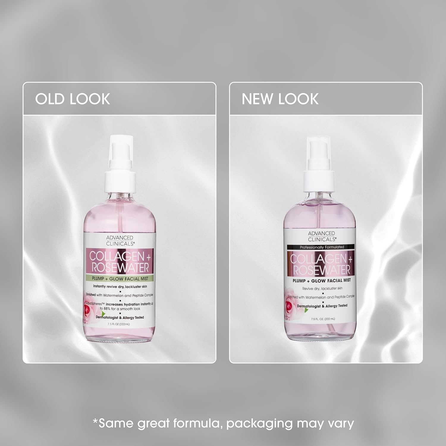 image:imageAdvanced Clinicals Vitamin C Glow Facial Mist Toner For Face W Rosewater Ferulic Acid amp Peptides Vitamin C Antioxidant Moisturizer Face Mist Provides Instant Skin Hydration NonGreasy 8 Fl OzCollagen Rosewater Mist