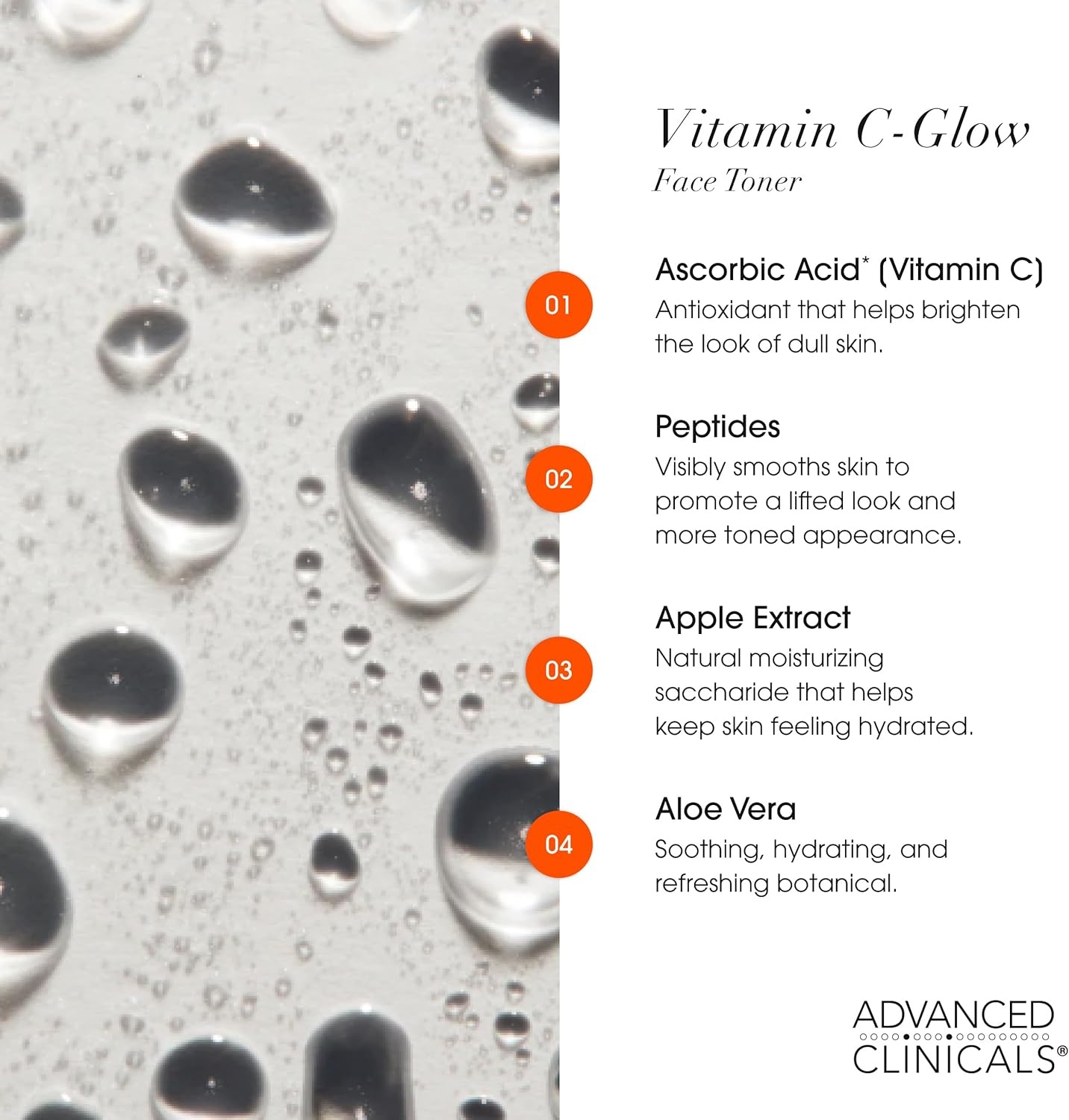 image:imageAdvanced Clinicals Vitamin C Glow Facial Mist Toner For Face W Rosewater Ferulic Acid amp Peptides Vitamin C Antioxidant Moisturizer Face Mist Provides Instant Skin Hydration NonGreasy 8 Fl OzVitamin C Toner