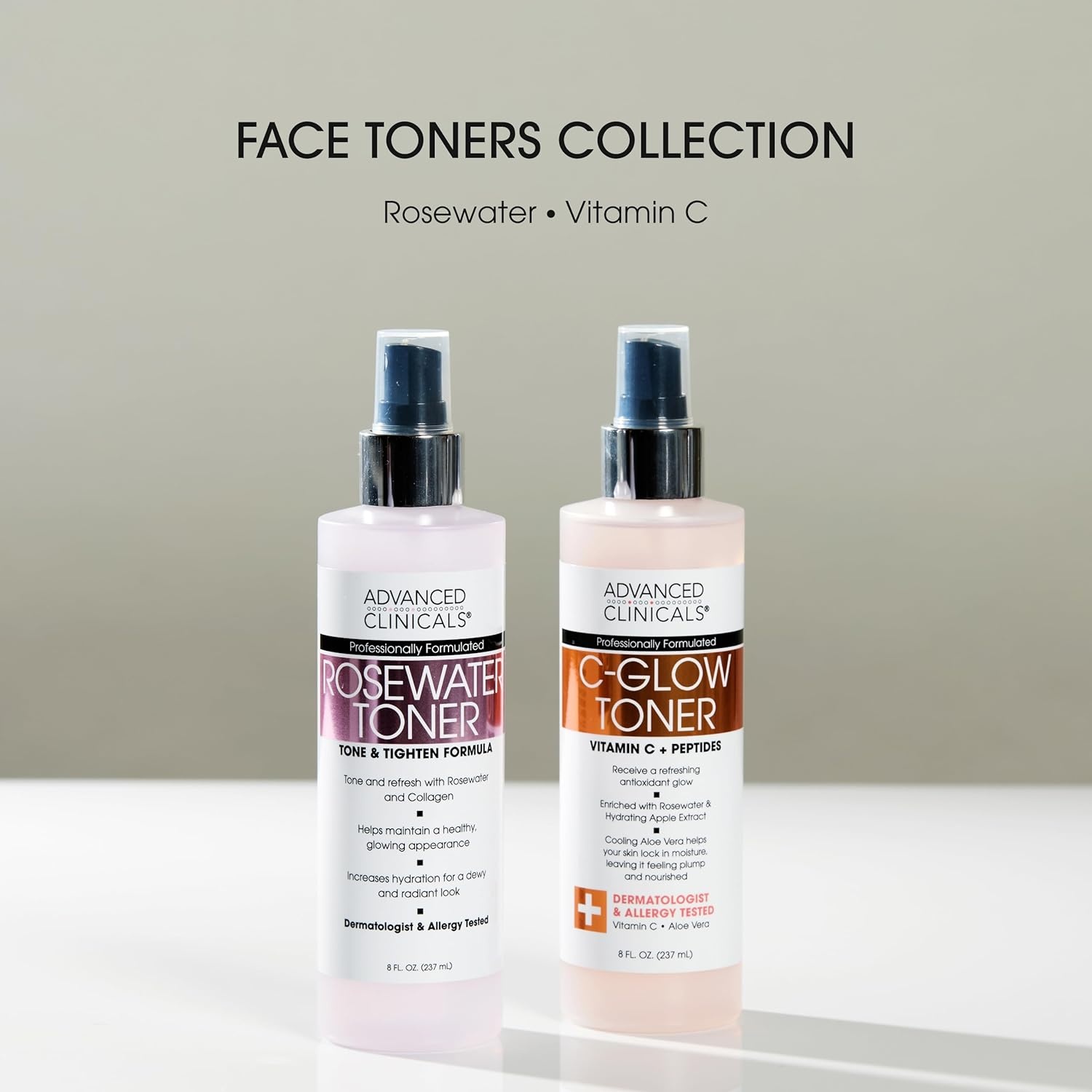 image:imageAdvanced Clinicals Vitamin C Glow Facial Mist Toner For Face W Rosewater Ferulic Acid amp Peptides Vitamin C Antioxidant Moisturizer Face Mist Provides Instant Skin Hydration NonGreasy 8 Fl OzVitamin C Toner
