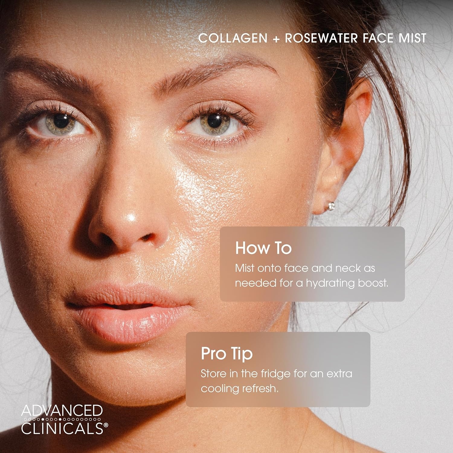 image:imageAdvanced Clinicals Vitamin C Glow Facial Mist Toner For Face W Rosewater Ferulic Acid amp Peptides Vitamin C Antioxidant Moisturizer Face Mist Provides Instant Skin Hydration NonGreasy 8 Fl OzCollagen Rosewater Mist