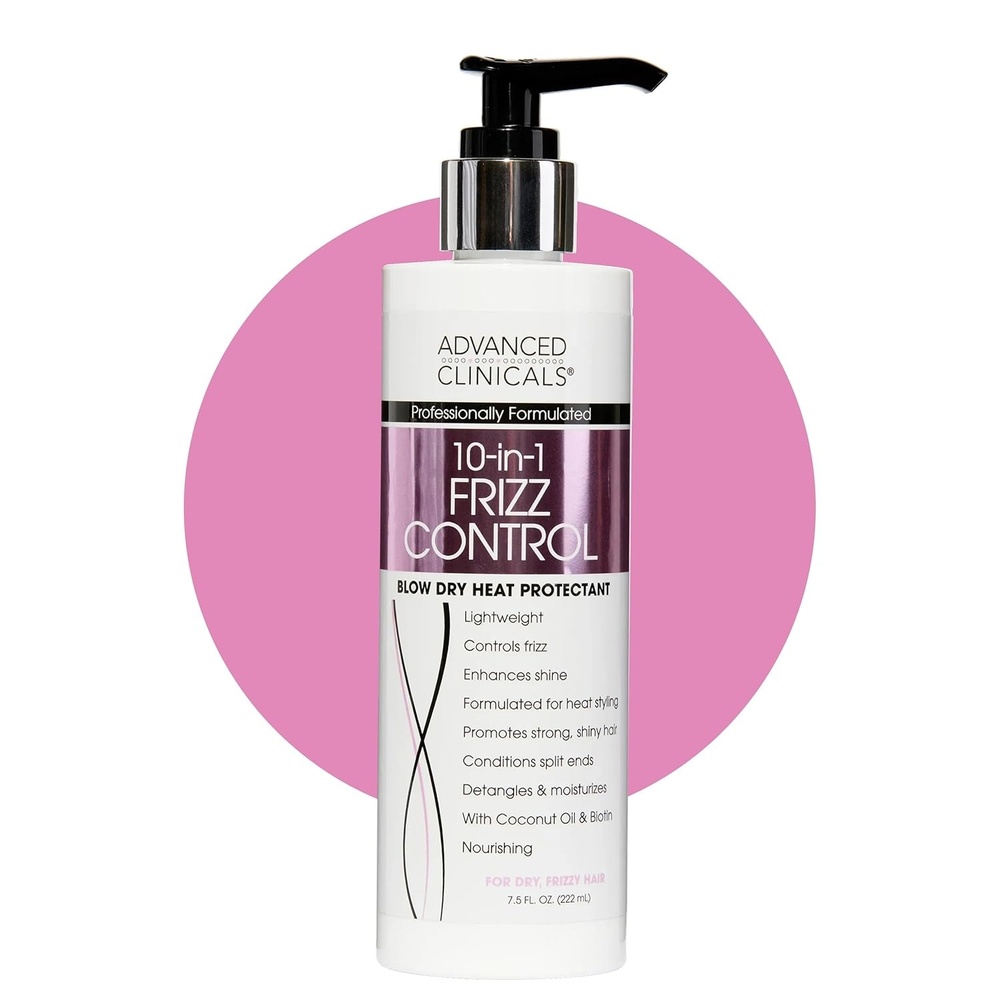 image:imageAdvanced Clinicals 10in1 AntiFrizz Hydrating Heat Protectant Hair Cream Coconut amp Bamboo Strengthen Detangle amp Smooth Dry Damaged Hair DEA Paraben SulfateFree Color Safe 75 Fl Oz10in1 AntiFrizz Hair Cream