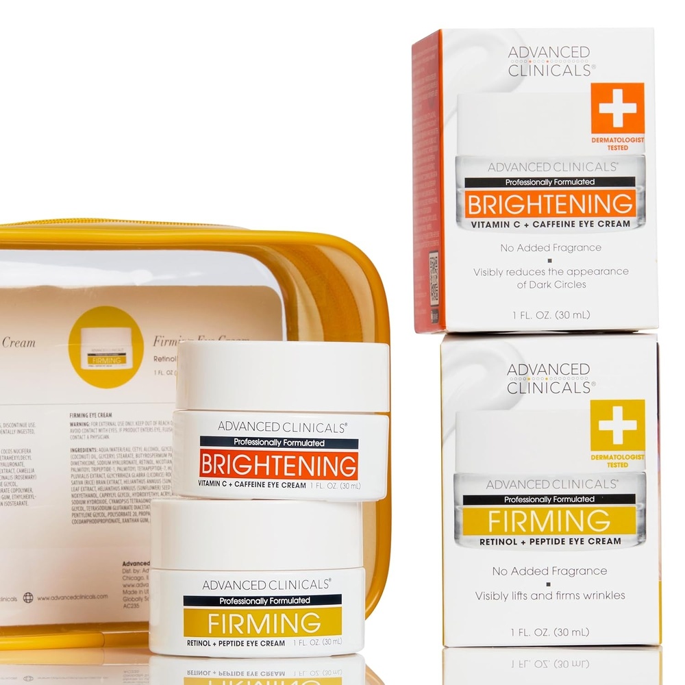 image:imageAdvanced Clinicals Advanced Retinol Eye Balm Peptides Face Moisturizer Cream Visible Anti Aging Under Eyes Cream Improves Appearance Of Wrinkles Fine Lines Puffiness amp Dark Circles 1 Fl Oz2PC Eye Cream AMPM Set