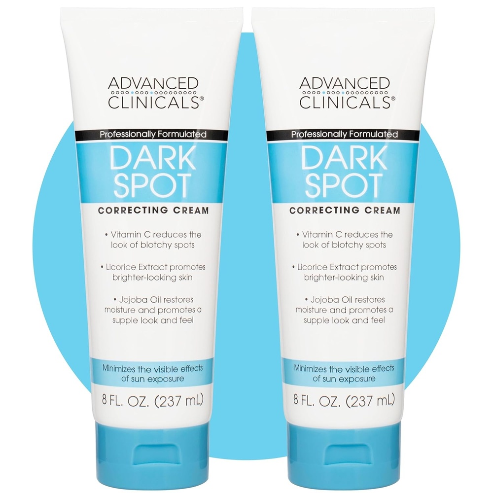 image:imageAdvanced Clinicals Dark Spot Vitamin C Cream For Face Hand amp Body Lotion Anti Aging Therapeutic Skin Care Moisturizer Lotion Reduces Appearance Of Age Spots Blotchy Skin amp Wrinkles Large 8 Fl OzDark Spot Reducer Cream Pack