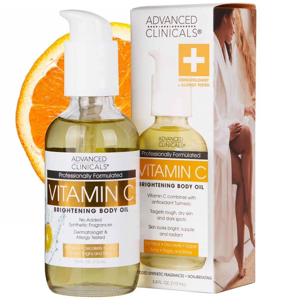 image:imageAdvanced Clinicals Hydrating Collagen Oil For Body amp After Shower Visible Anti Aging Moisturizing Collagen Body Oil For Women amp Men Helps Soften Appearance Of Crepe Skin amp Wrinkles 38 Fl OzVitamin C Brightening Body Oil