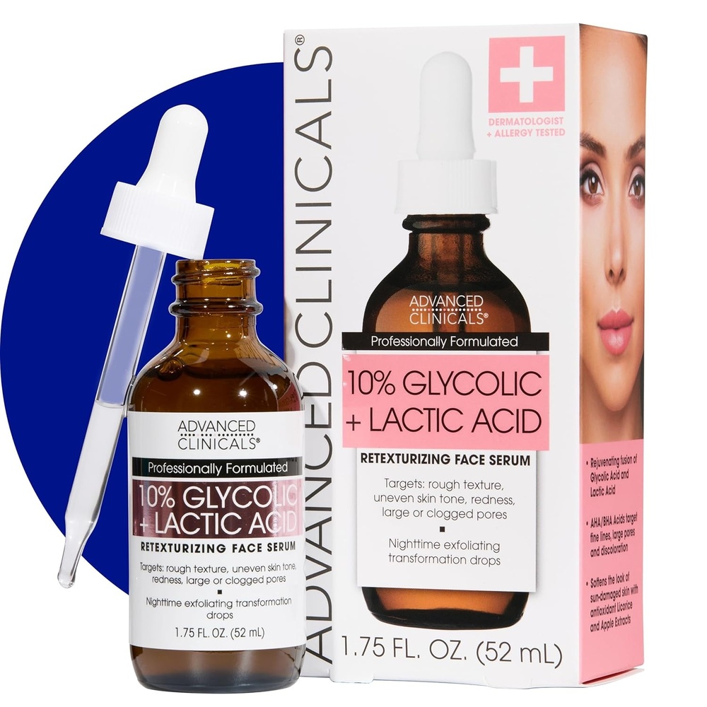 image:imageAdvanced Clinicals Rosehip Oil For Face With Vitamin E Botanicals Helps Improve Look Of Dark Spots Wrinkles Fine Lines amp Uneven Looking Skin Tone Moisturizing Skin Care Face Serum 18 Fl Oz10 Glycolic Acid Exfoliating Serum
