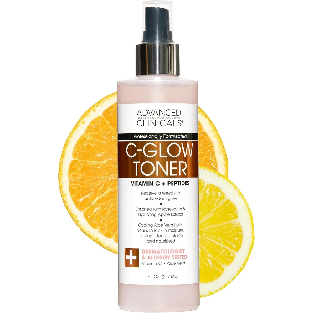 image:imageAdvanced Clinicals Vitamin C Glow Facial Mist Toner For Face W Rosewater Ferulic Acid amp Peptides Vitamin C Antioxidant Moisturizer Face Mist Provides Instant Skin Hydration NonGreasy 8 Fl OzVitamin C Toner