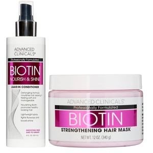 image:imageAdvanced Clinicals Biotin Mask AntiBreakage Split End Repair amp Frizz Control with Leavein Conditioner  2PC Set for Replenished Moisturized Hair