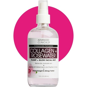 image:imageAdvanced Clinicals Vitamin C Glow Facial Mist Toner For Face W Rosewater Ferulic Acid amp Peptides Vitamin C Antioxidant Moisturizer Face Mist Provides Instant Skin Hydration NonGreasy 8 Fl OzCollagen  Rosewater Mist